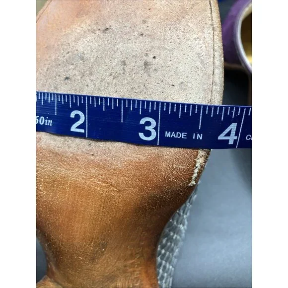 $1k 6.5 C Wide back At The Ranch Metallic Silver Cowgirl Mules Boots Santa Fe - Picture 8 of 8